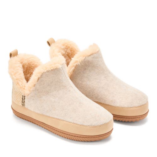 Dearfoams Felted And Plaid Boot Slipper In Brown