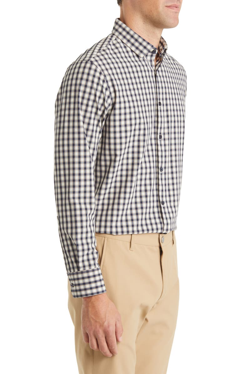 Mizzen+Main Leeward Trim Fit Check Performance Button-Up Shirt, Alternate, color,