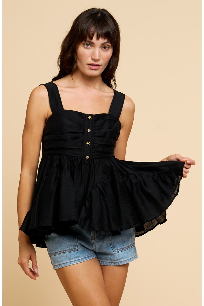 Luna Peplum Tank, Alternate, color, BLACK