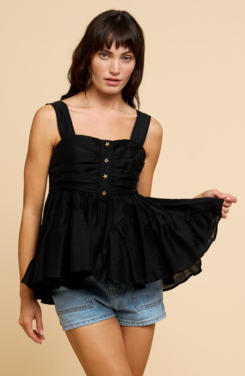 CIEBON Luna Peplum Tank, Alternate, color, Black