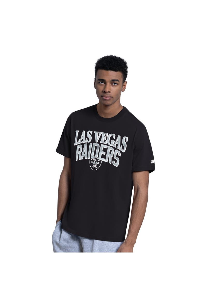 Men's Starter  Black/Gray Las Vegas Raiders Two-Pack Logo T-Shirt Set, Alternate, color, Black