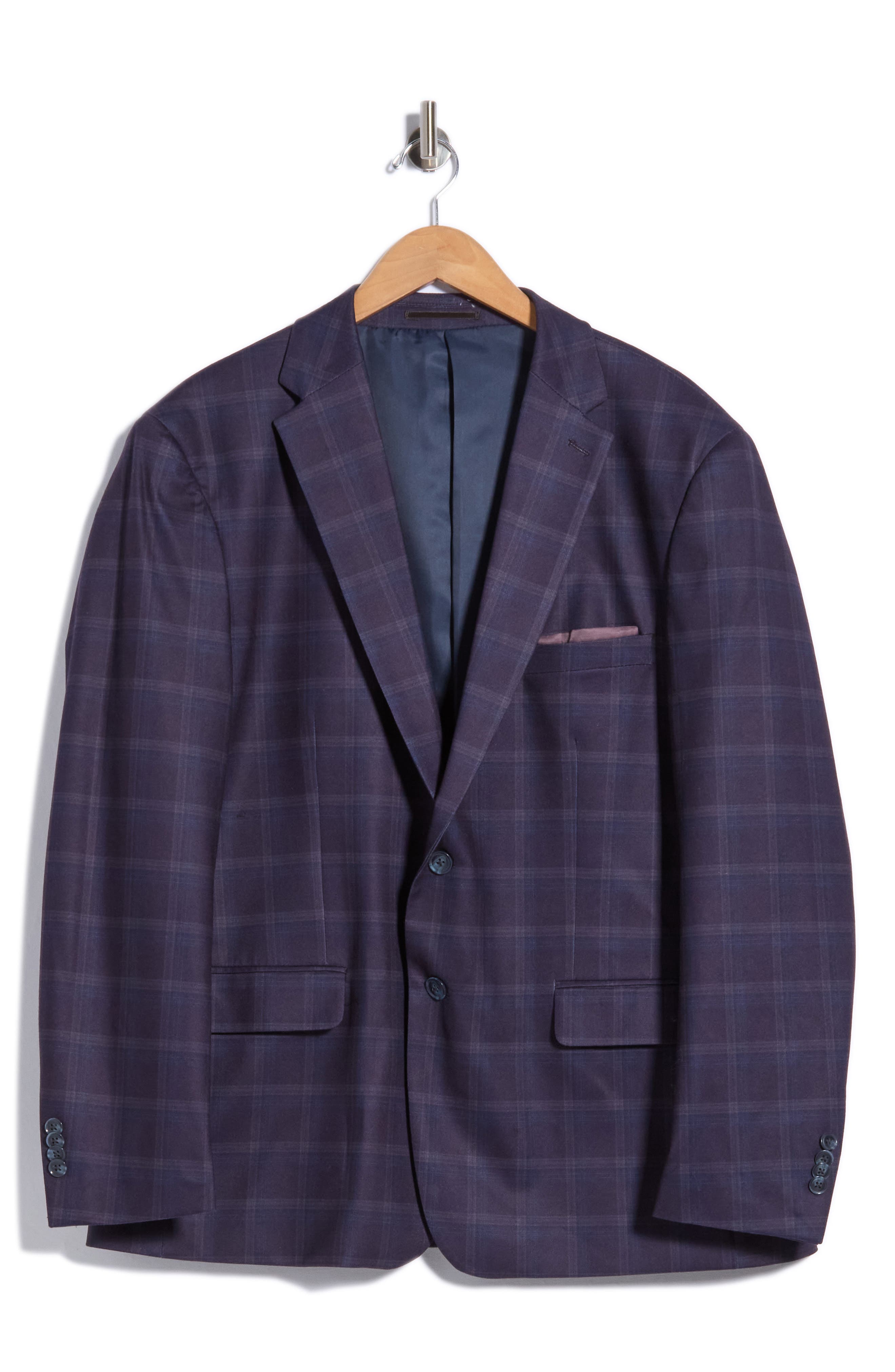 Plaid Stretch Knit Sport Coat