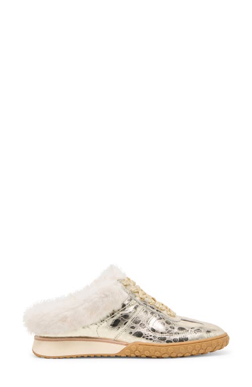 Dolce Vita Izzey Faux Fur Sneaker In Silver