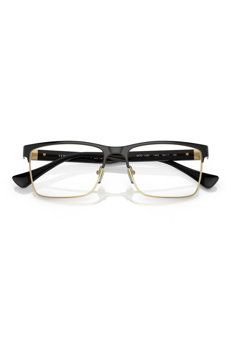 56mm Rectangular Optical Glasses, Alternate, color, BLACK