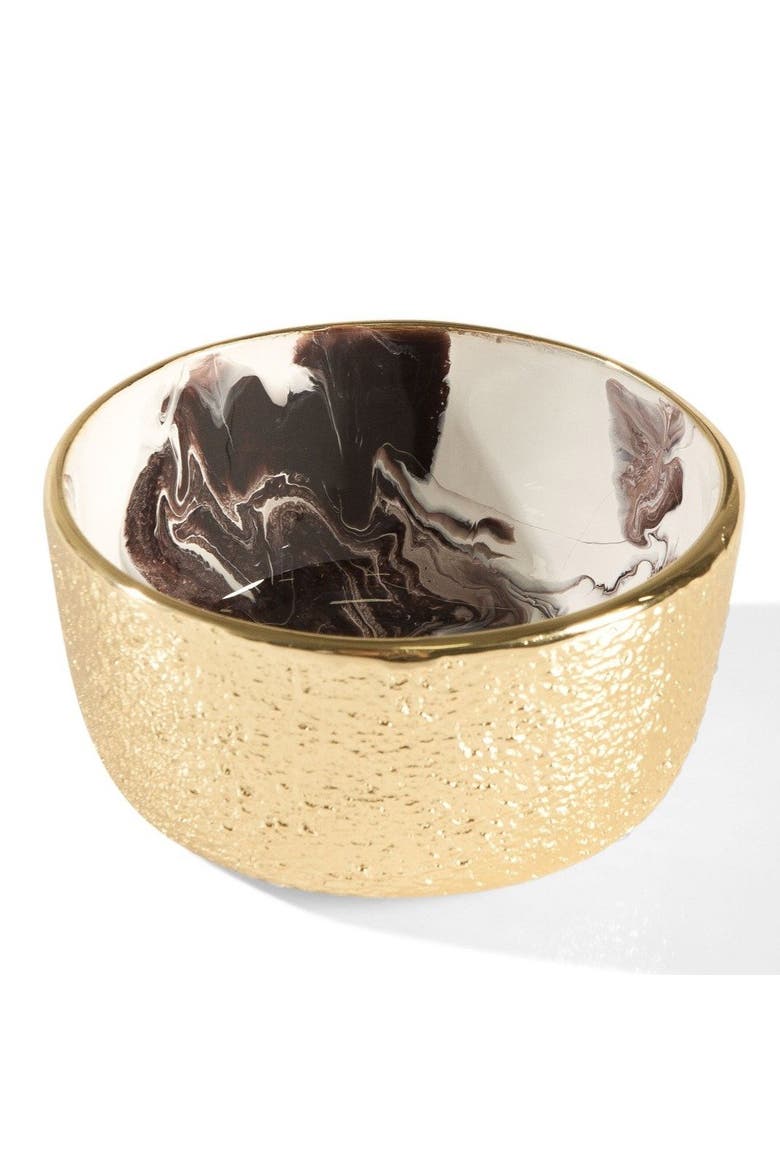 Bianco Nero Round Bowl, Alternate, color, White