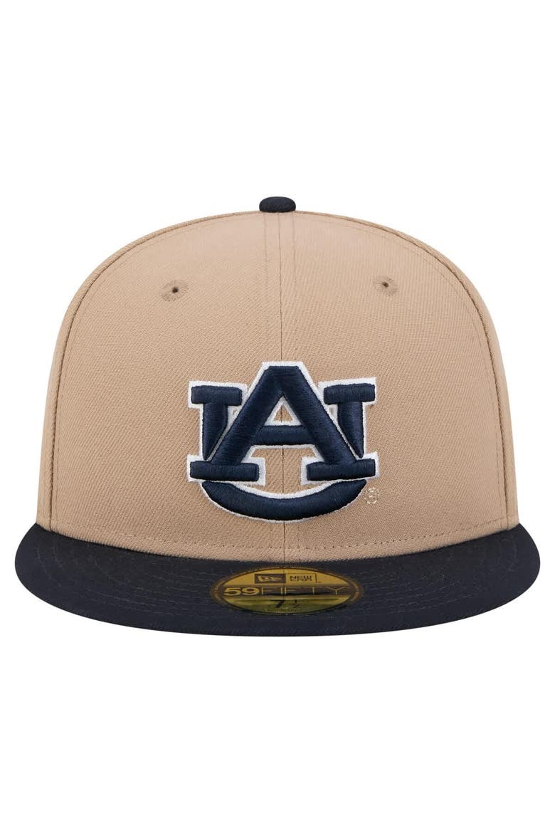 Men's New Era  Khaki Auburn Tigers Two-Tone 59FIFTY Fitted Hat, Alternate, color, Khaki