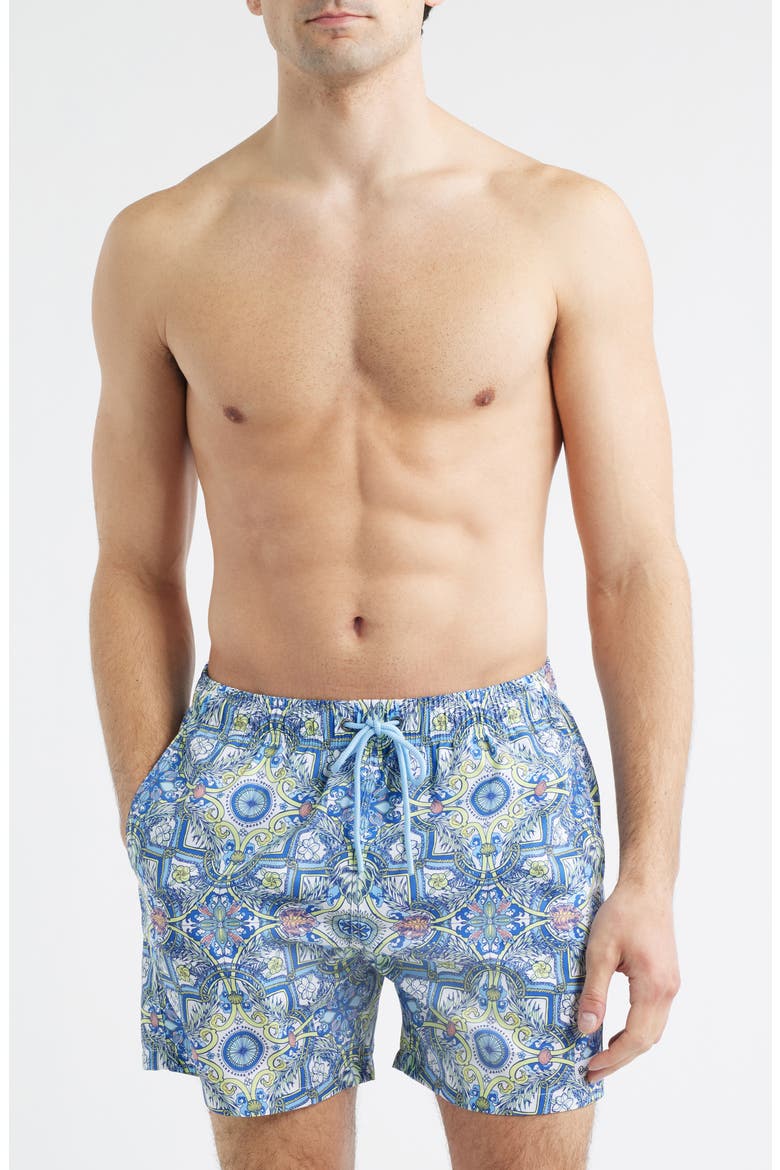 Tropical Floral Swim Trunks, Main, color, MULTI