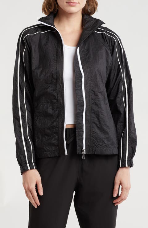 Contrast Piping Nylon Track Jacket