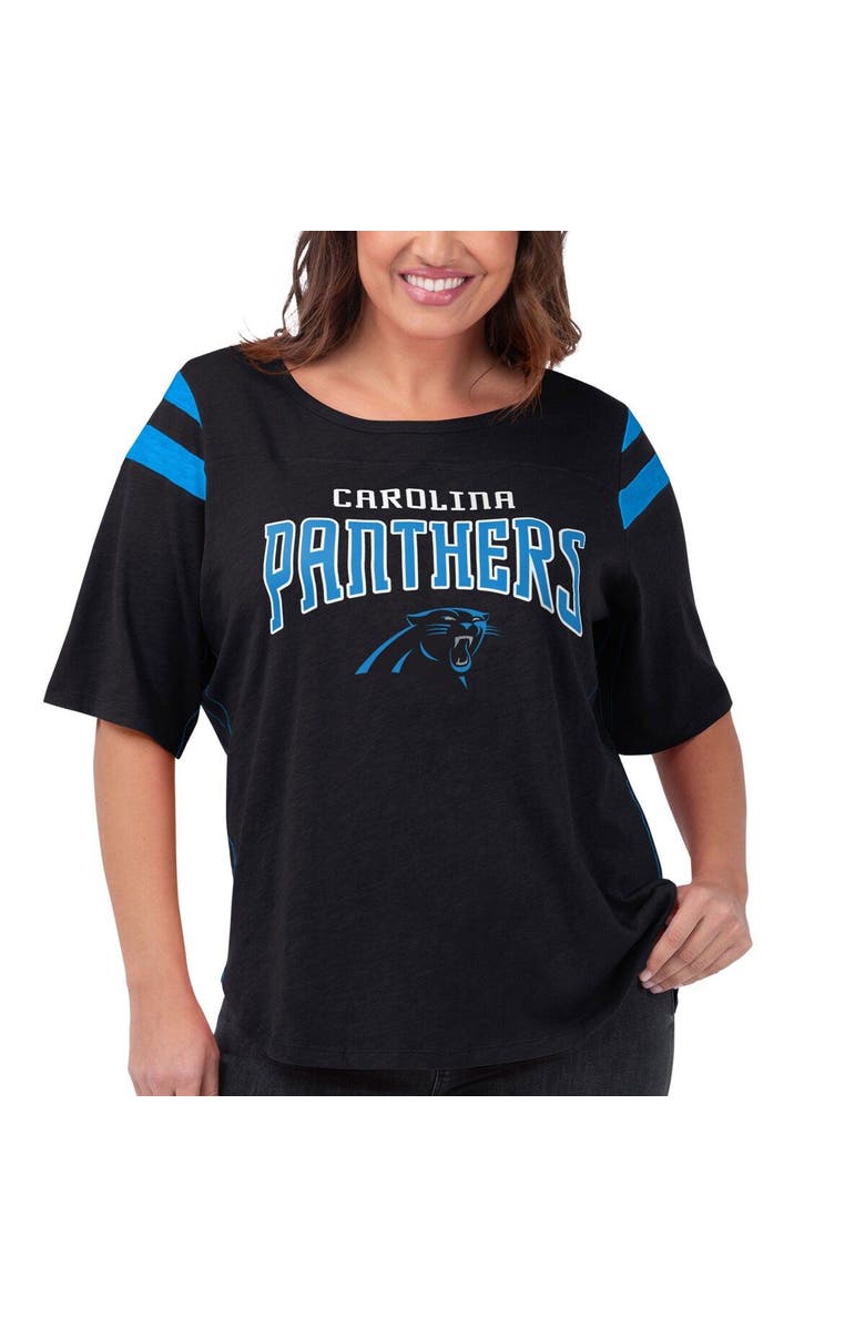 G-III 4HER BY CARL BANKS Women's G-III 4Her by Carl Banks Black Carolina Panthers Plus Size Linebacker T-Shirt, Main, color, Black