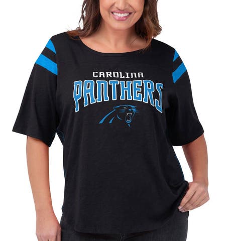 Women's G-III 4Her by Carl Banks Black Carolina Panthers Plus Size Linebacker T-Shirt