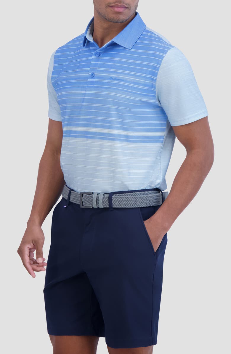 Ben Sherman Ombré Mélange Stripe Print Stretch Tech Polo, Alternate, color,