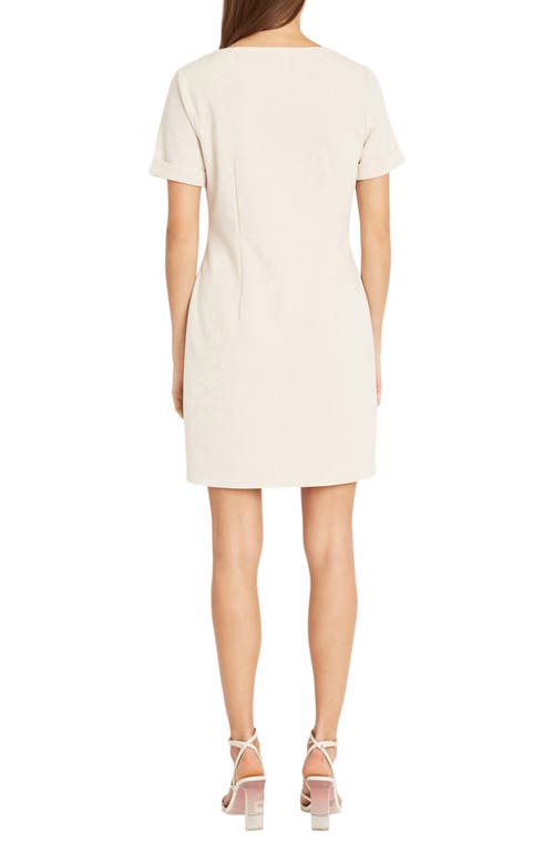 Donna Morgan Diagnoal Zip Sheath Minidress In Horn