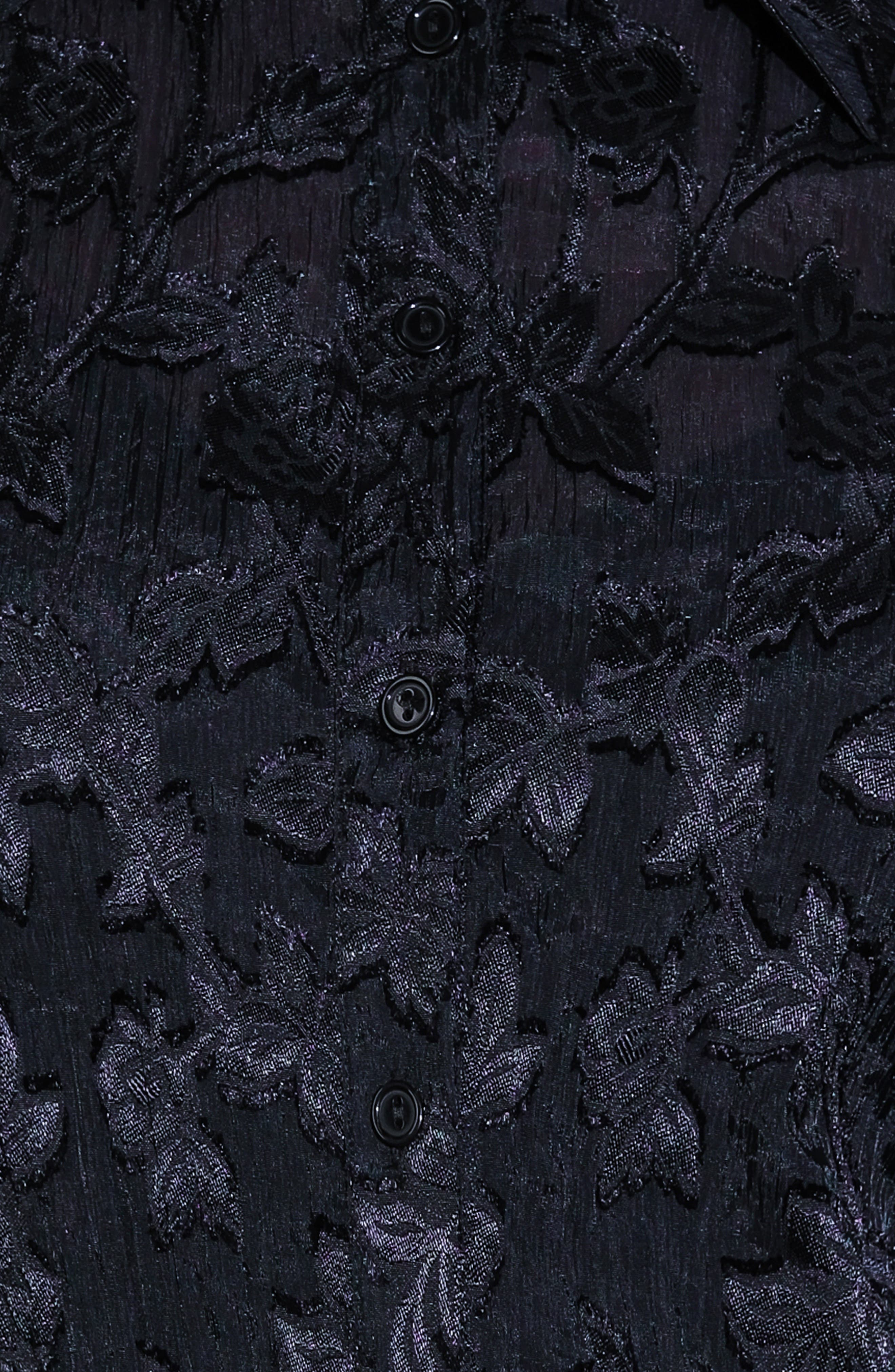 Floral Jacquard Long Sleeve Button-Up Shirt - image 2