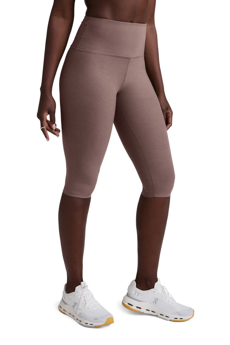 High Waist Crop Leggings, Main, color, ROSEY TAUPE HEATHER