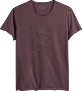 John Varvatos Beaded Skull Raw Edge Graphic Organic Cotton T-Shirt