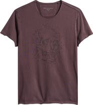 John Varvatos Beaded Skull Raw Edge Graphic Organic Cotton T-Shirt