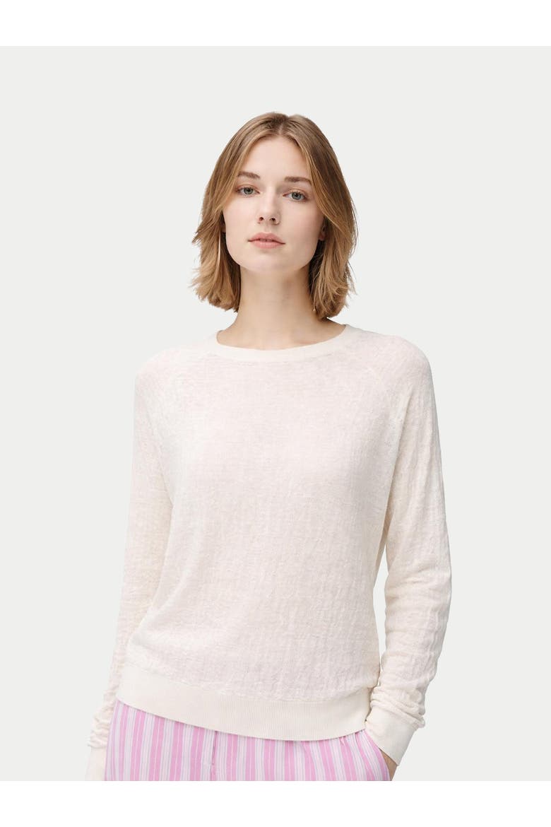 Silk Cashmere Textured Sweater, Alternate, color, whisper white