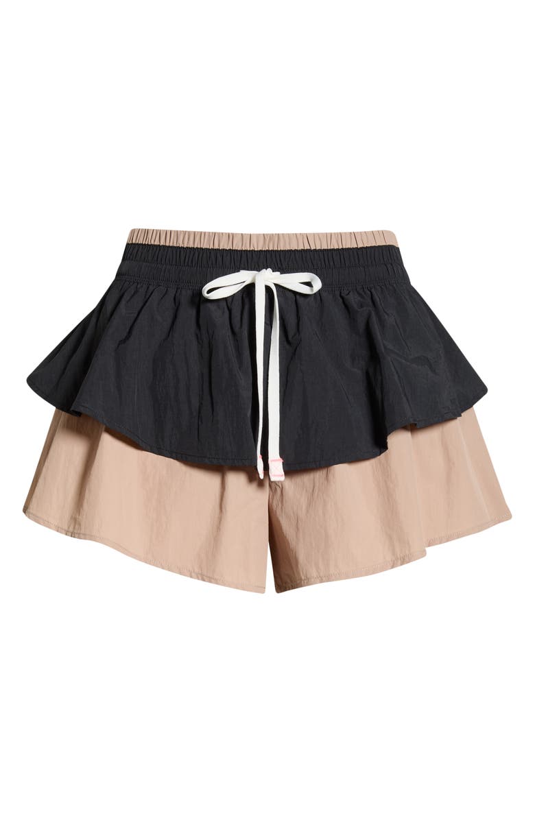 Free People FP Movement Flex It High Rise Tiered Shorts, Alternate, color, Black Combo
