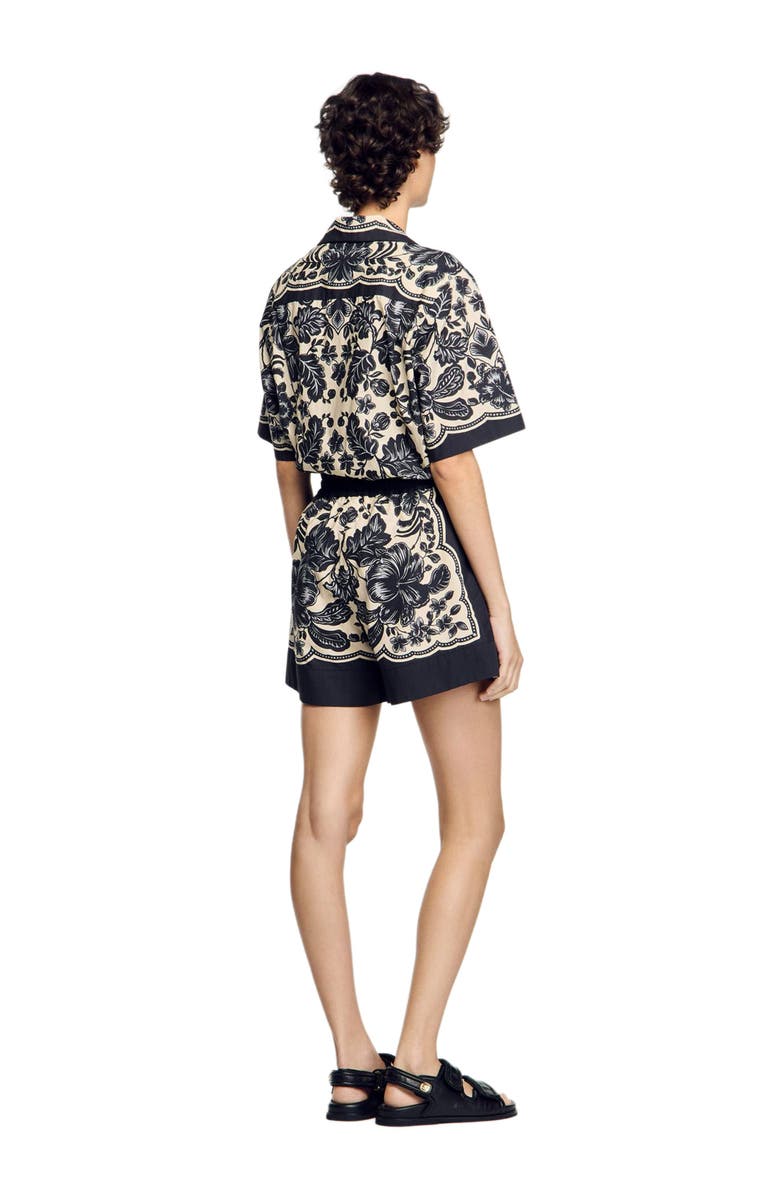 SANDRO Floral print shorts, Alternate, color,