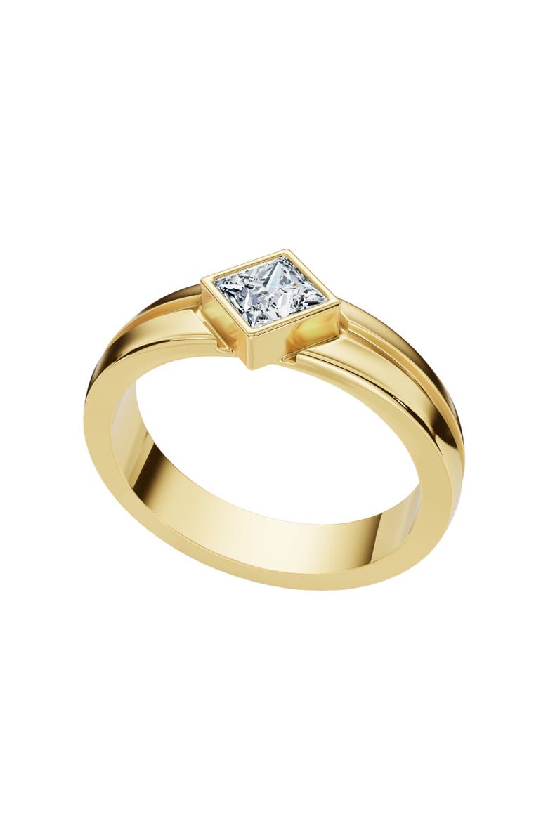 Bliss Diamond Men's 3/8Ct Princess Cut Diamond Bezel Polished Wedding Ring 14k Gold Lab Grown, Alternate, color, 