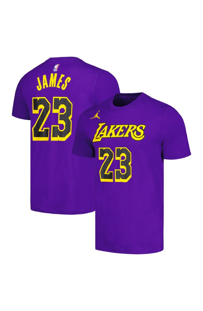 Jordan Brand Men's Jordan Brand LeBron James Purple Los Angeles Lakers 2022/23 Statement Edition Name & Number T-Shirt, Main, color, Purple