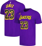Jordan Brand Men's Jordan Brand LeBron James Purple Los Angeles Lakers 2022/23 Statement Edition Name & Number T-Shirt