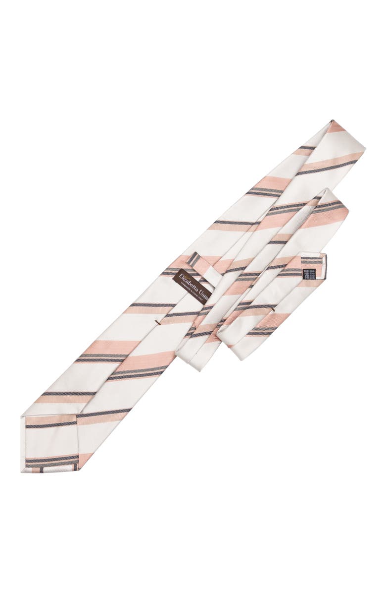 Elizabetta Taormina - Extra Long Silk Jacquard Tie for Men, Alternate, color, Blush And Pale Grey