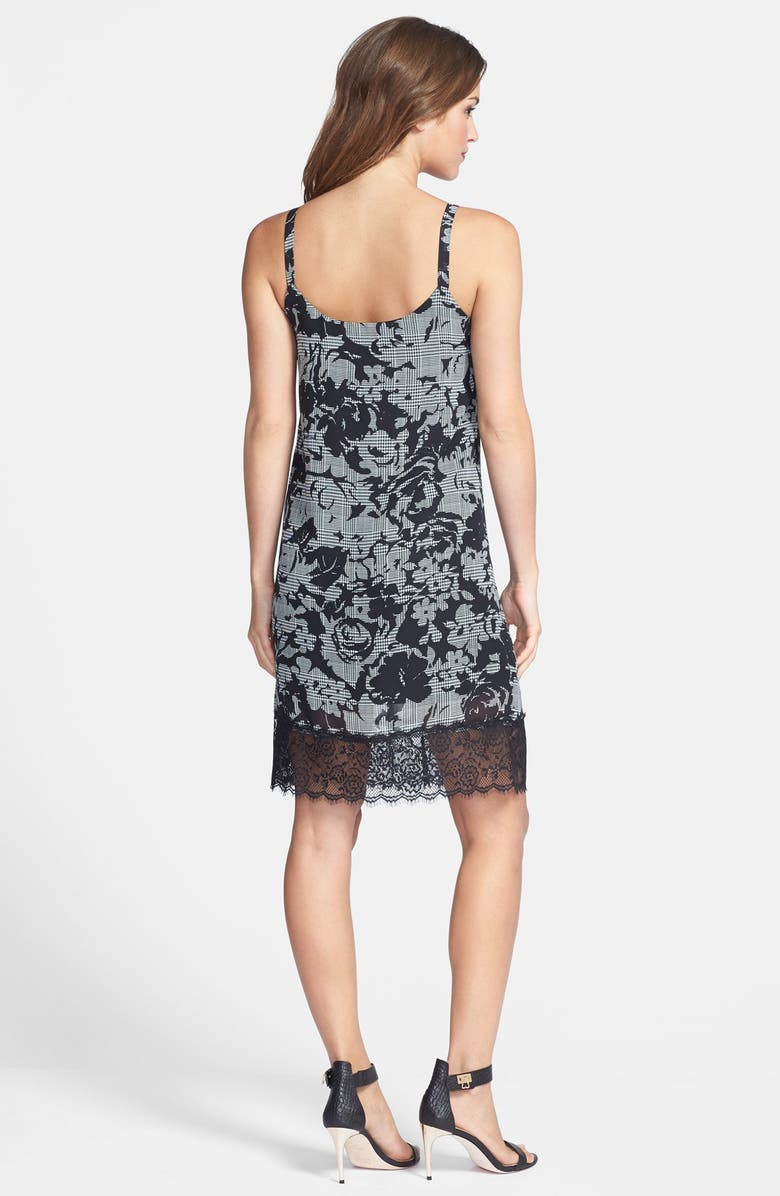 Bobeau Lace Border Print Dress, Alternate, color, 