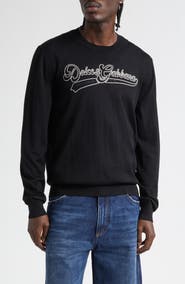 Dolce&Gabbana Long Sleeve Wool Crewneck T-Shirt