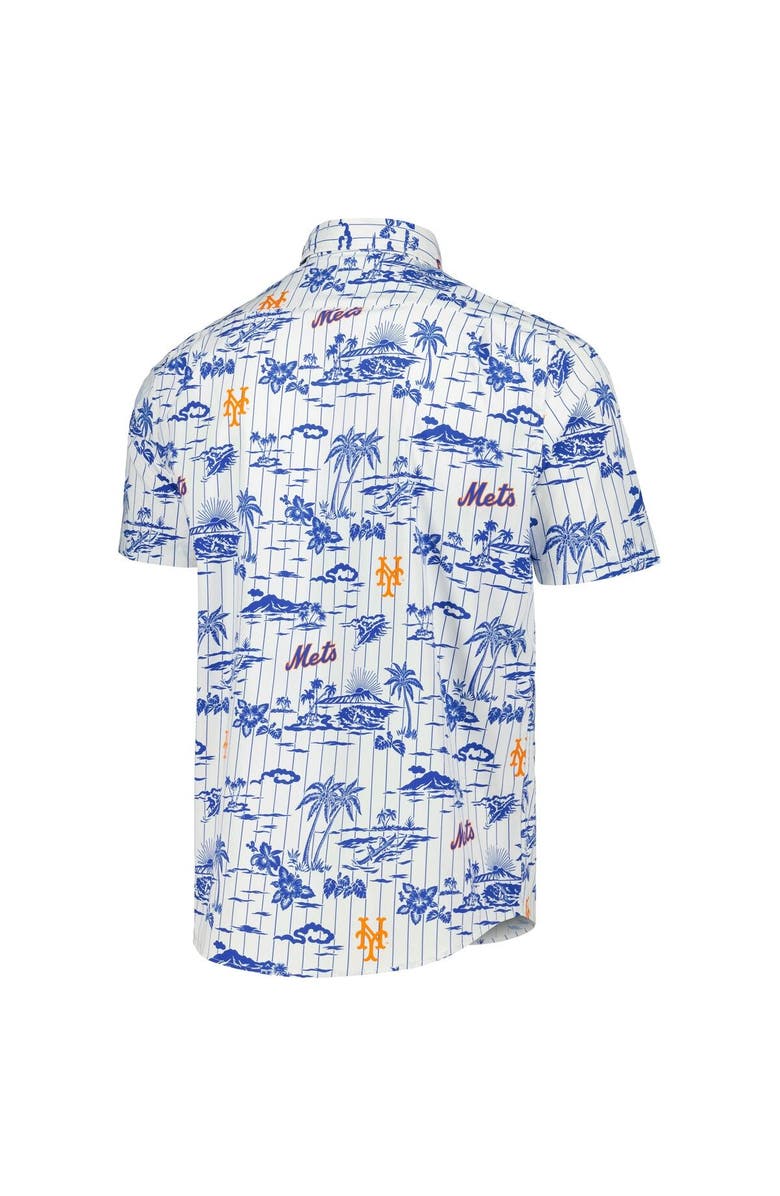 Reyn Spooner Men's Reyn Spooner White New York Mets Kekai Button-Down Shirt, Alternate, color, 