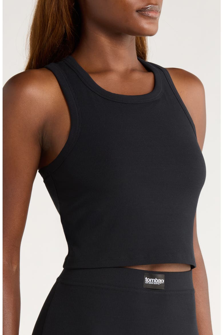 Rib Longline Sports Bra, Alternate, color, BLACK