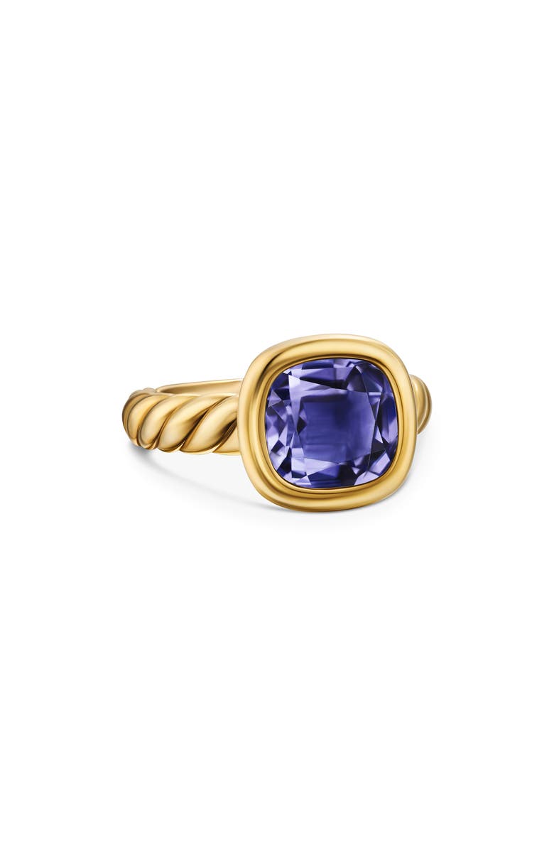 David Yurman DY Mercer<sup>®</sup> Stone Ring in 18K Yellow Gold, 10mm, Alternate, color, Iolite