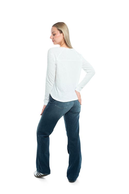 Wilt Clothing Raglan Long Sleeve Tee With Ruffle Detail In Pink