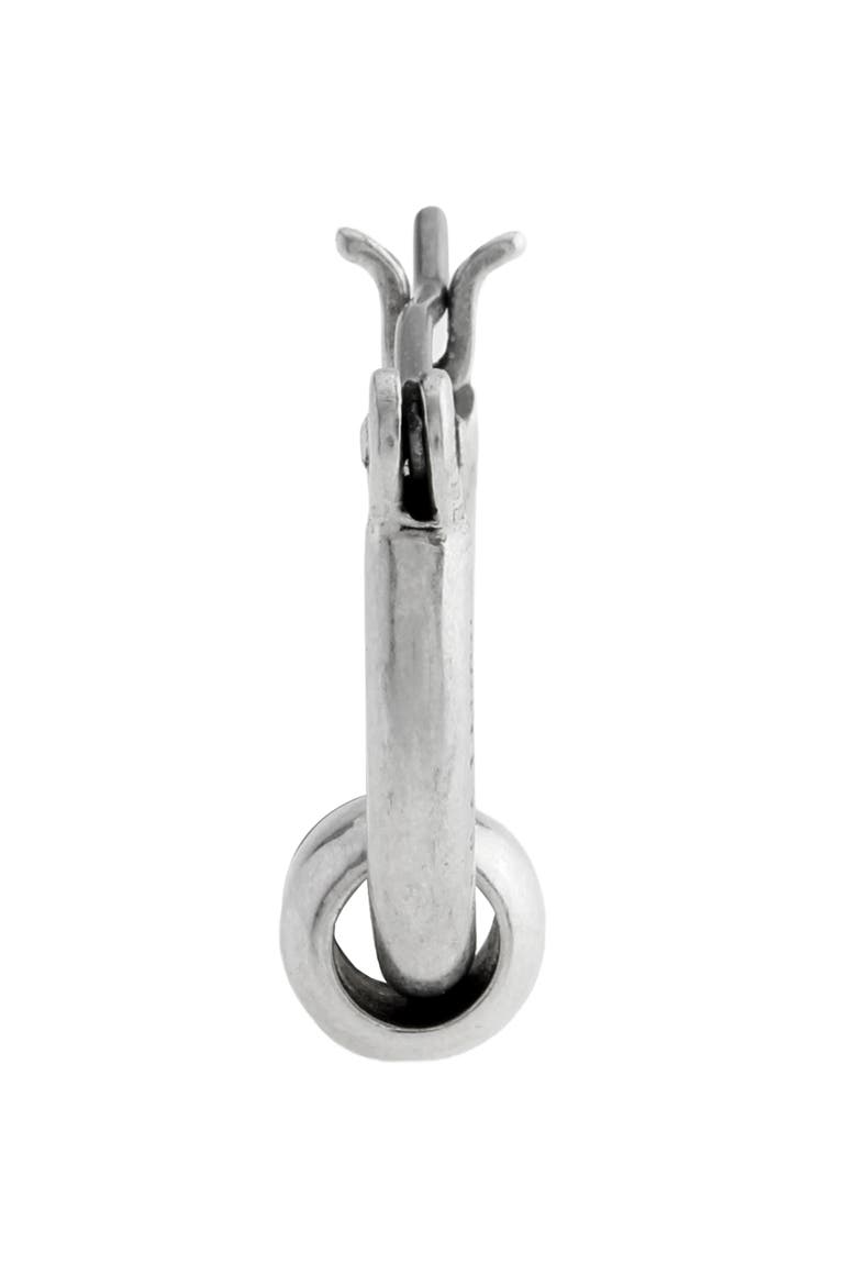 Men's Ball Bead Huggie Hoop Earring, Alternate, color, WARM SILVER