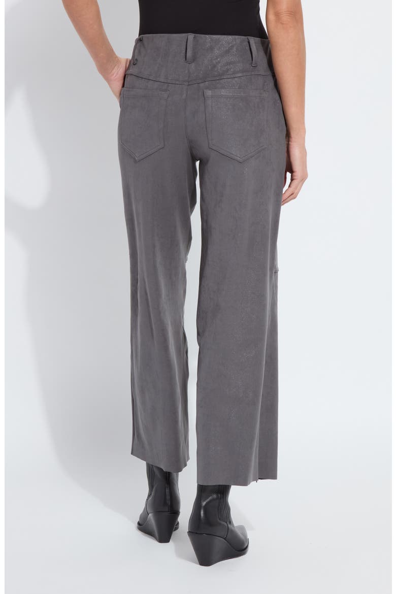 Amina Foil Wide Leg Crop Pants, Alternate, color, LIQUID CHARCOAL