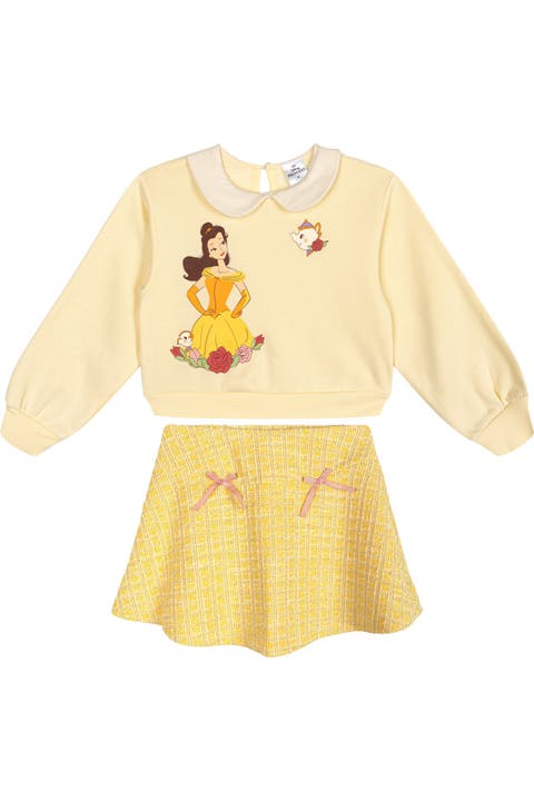 Princess Fleece Sweatshirt And Plaid Pleated Skirt Set (toddler, Little Kid & Big Kid)