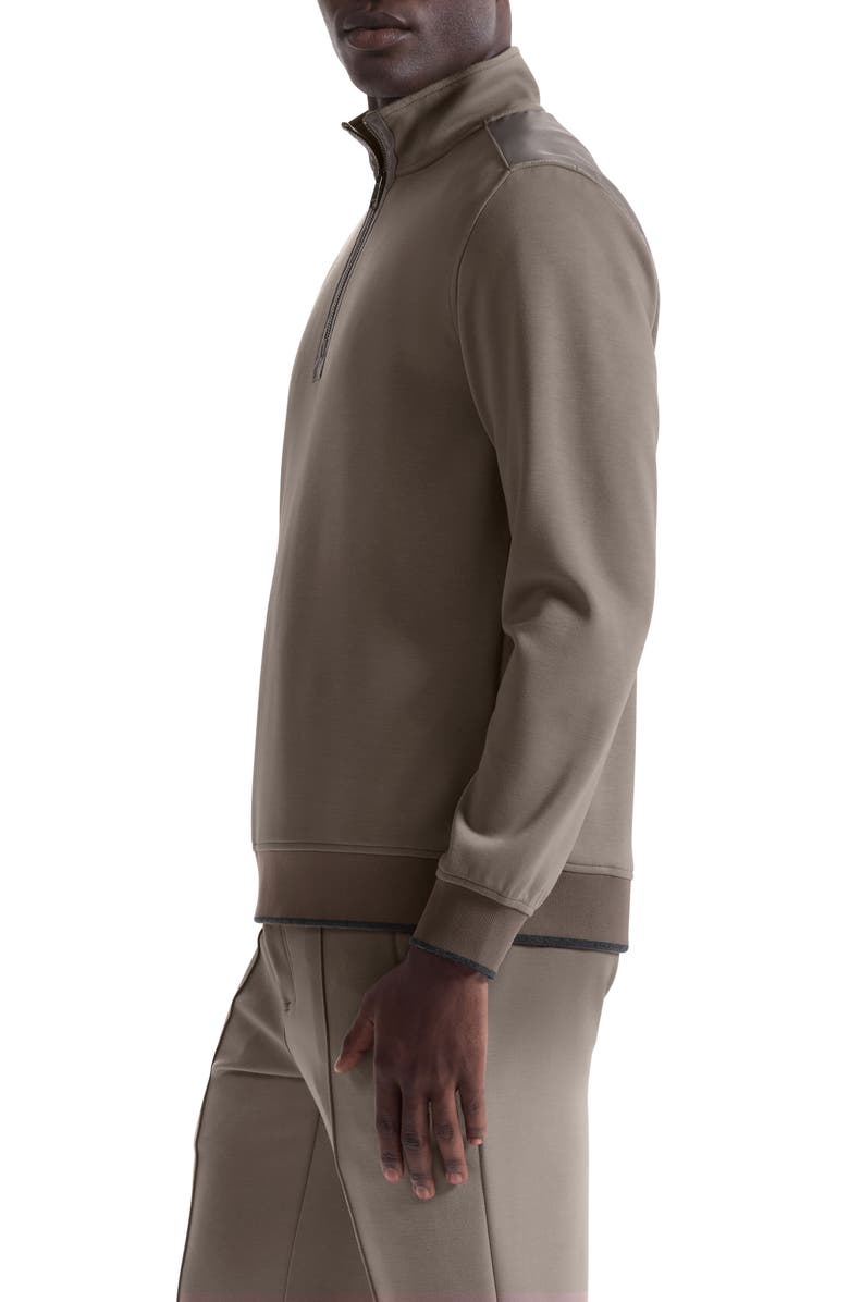 Bugatchi Soft Touch Quarter Zip, Alternate, color, Walnut