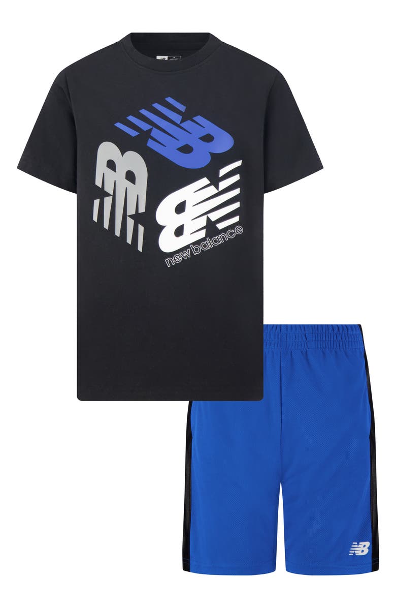 New Balance Kids' Logo Graphic T-Shirt & Shorts Set, Main, color,