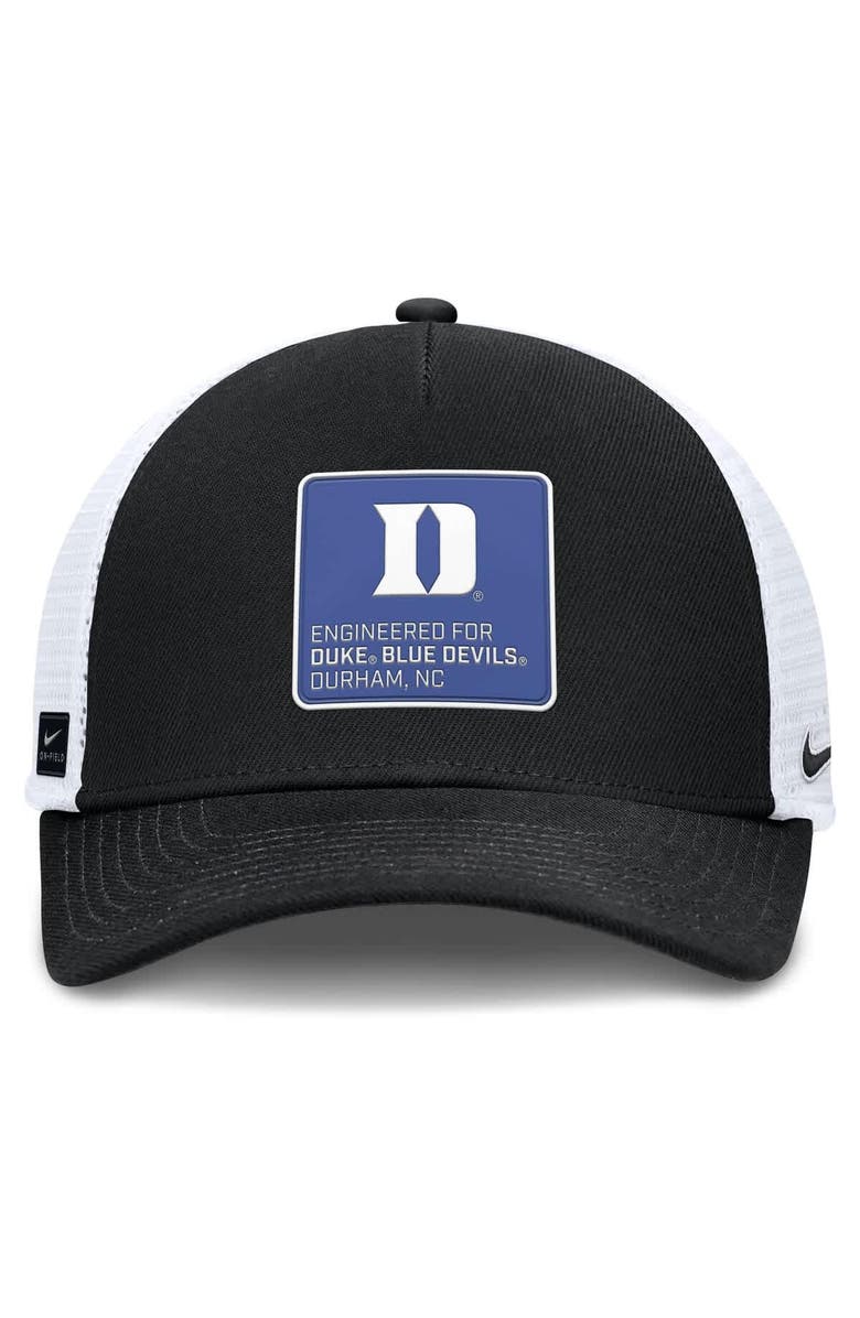 Nike Men's Nike  Black/White Duke Blue Devils 2025 On-Field Rise Engineered Trucker Adjustable Hat, Alternate, color, Black
