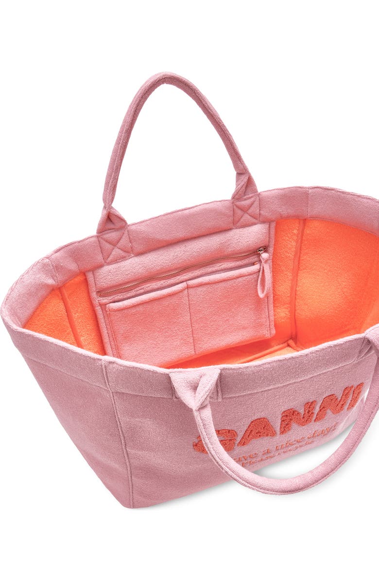 Ganni XXL Beach Resort Shopper, Alternate, color, Parfait Pink