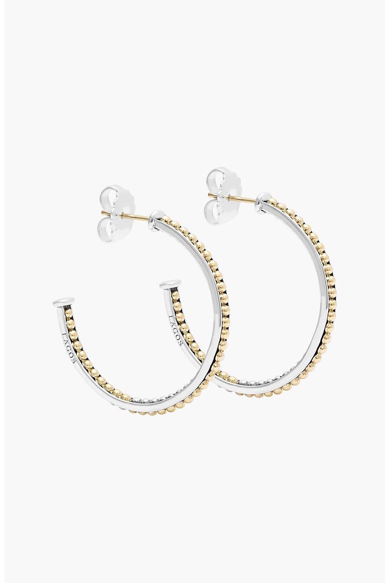 'Enso' Caviar Hoop Earrings, Alternate, color, SILVER/ GOLD