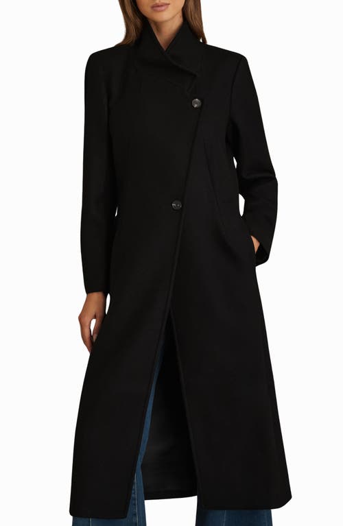 Reiss Nrd Mischa Wool-blend Blend Long Length Coat In Black