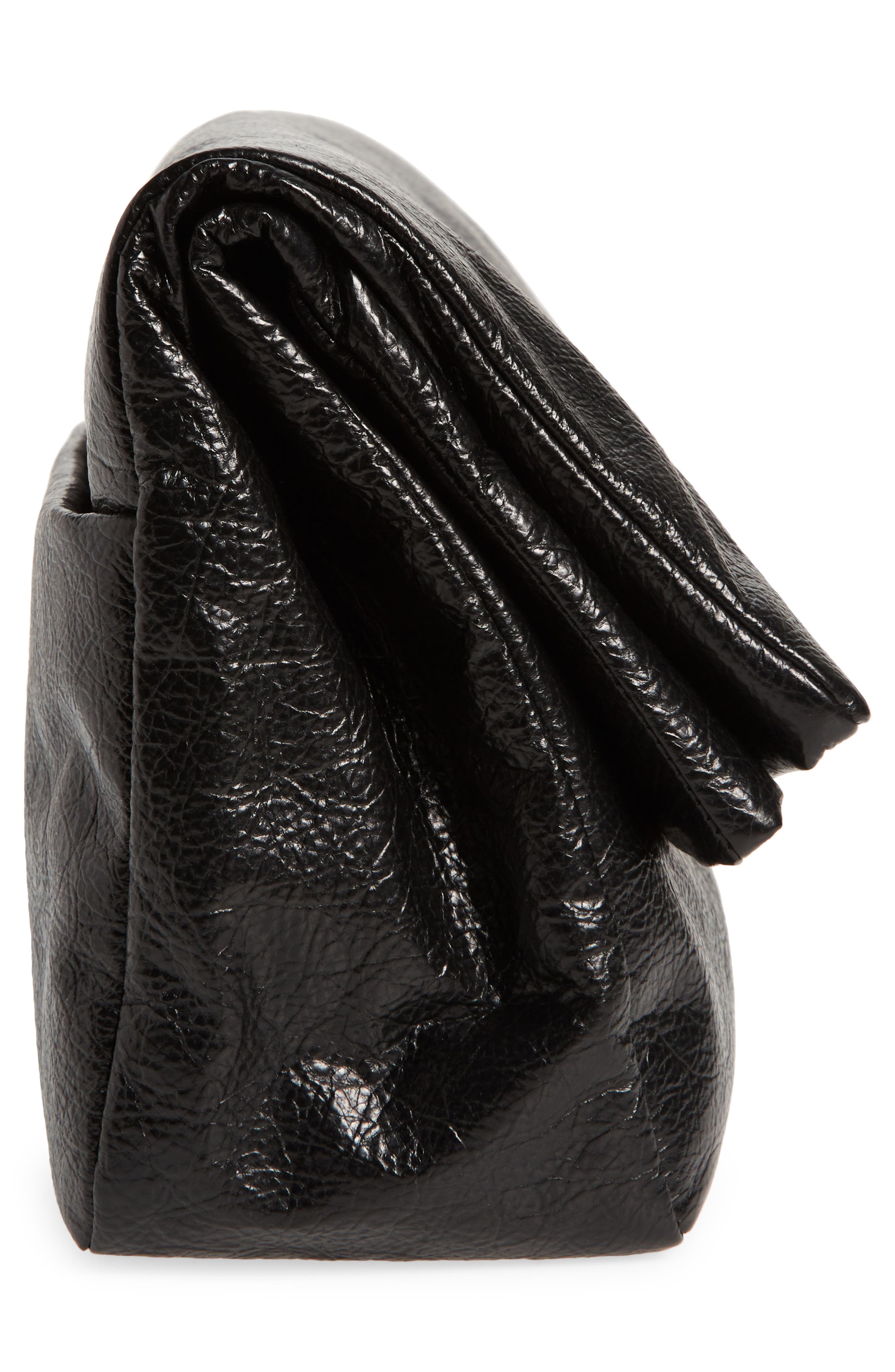 Balenciaga Monaco BB Logo Leather Clutch, Alternate, color, 