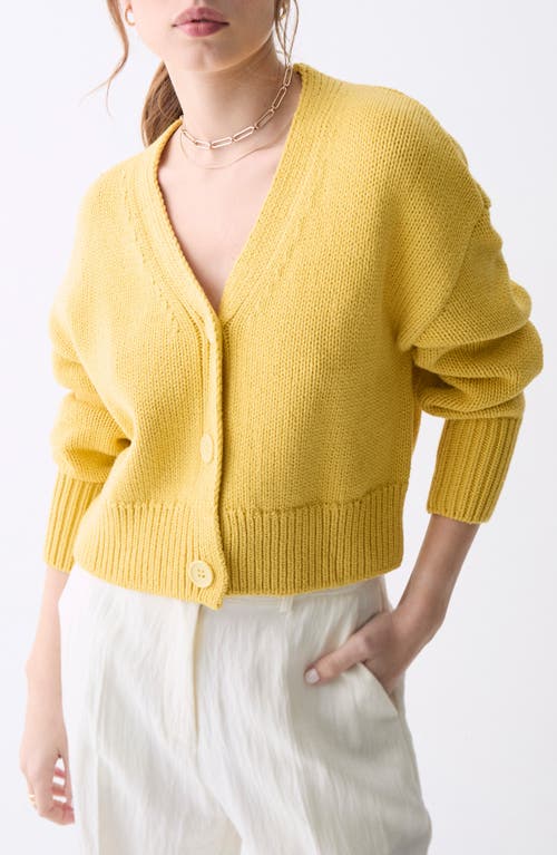 Deluc Ayden Chunky Crop Cardigan In Yellow