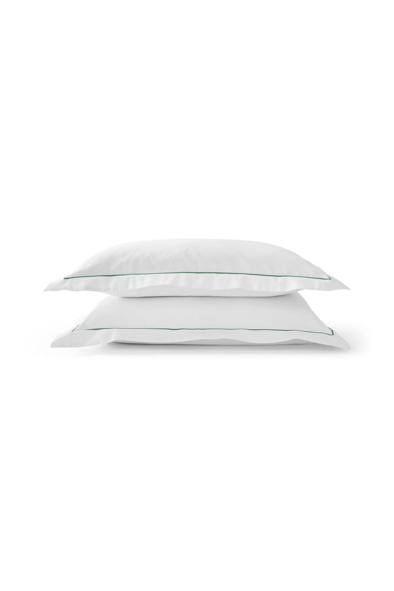 Premium Luxury Sateen Cotton Oxford Style Pillow Sham Pairs, Main, color, Green