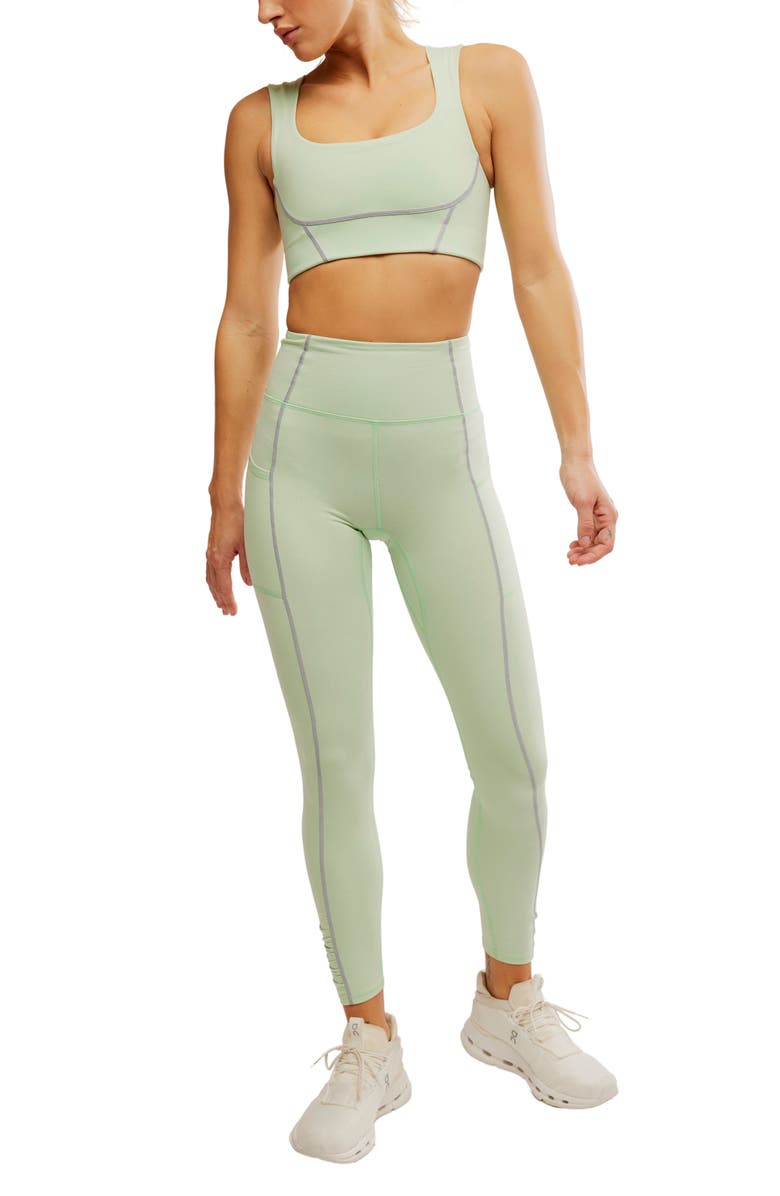 Free People You're A Peach Ankle Leggings, Alternate, color, Cactus