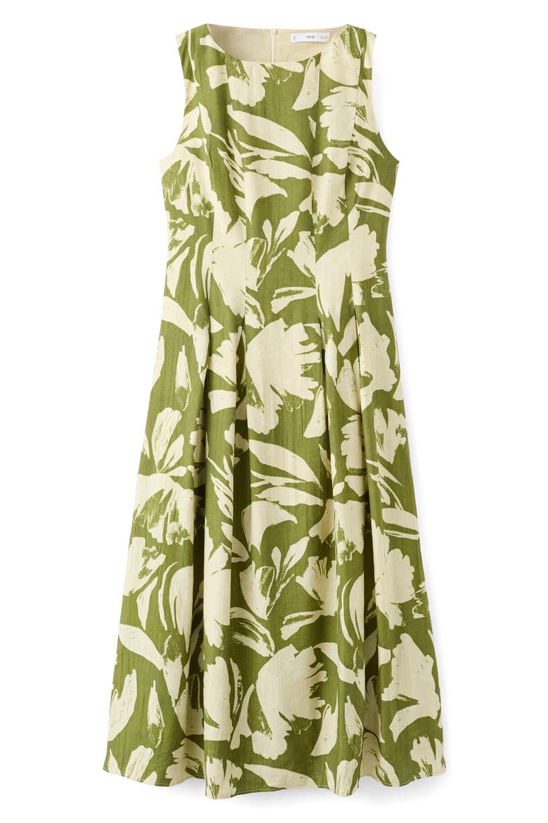 Floral Print Sleeveless Maxi Dress, Main, color, GREEN
