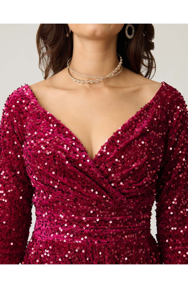 Unique Vintage 1950s Marceline Swing Dress, Alternate, color, Burgundy