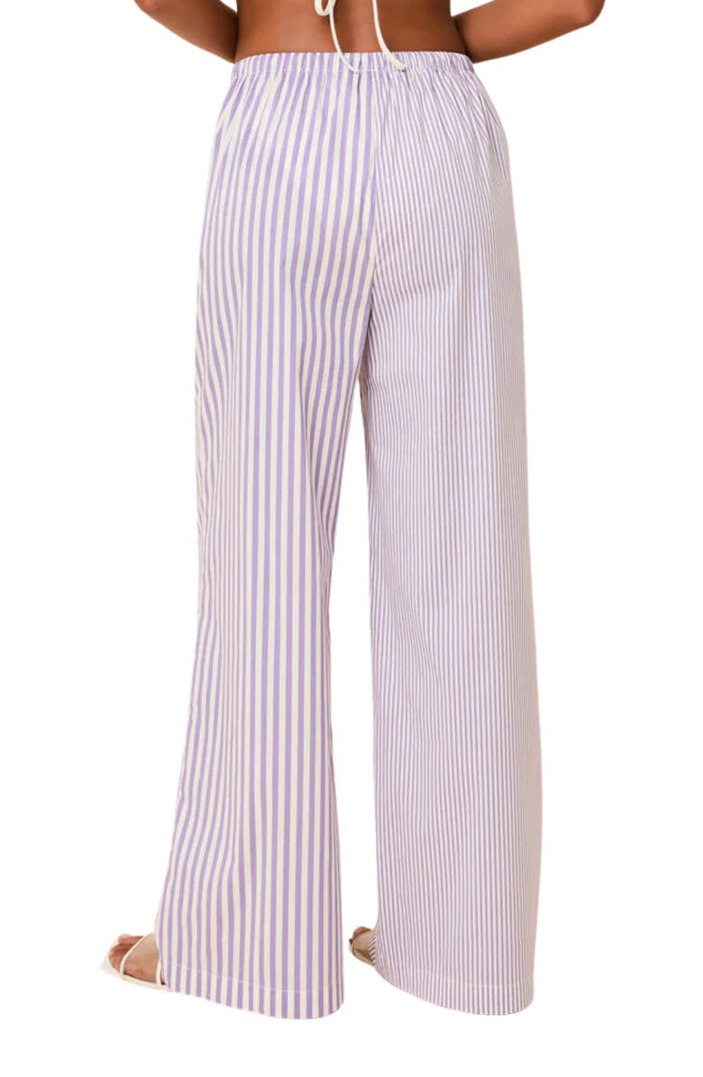 Solid & Striped The Ashling Stripe Pleated Cover-Up Pants, Alternate, color, Ultra Voilet Stripe