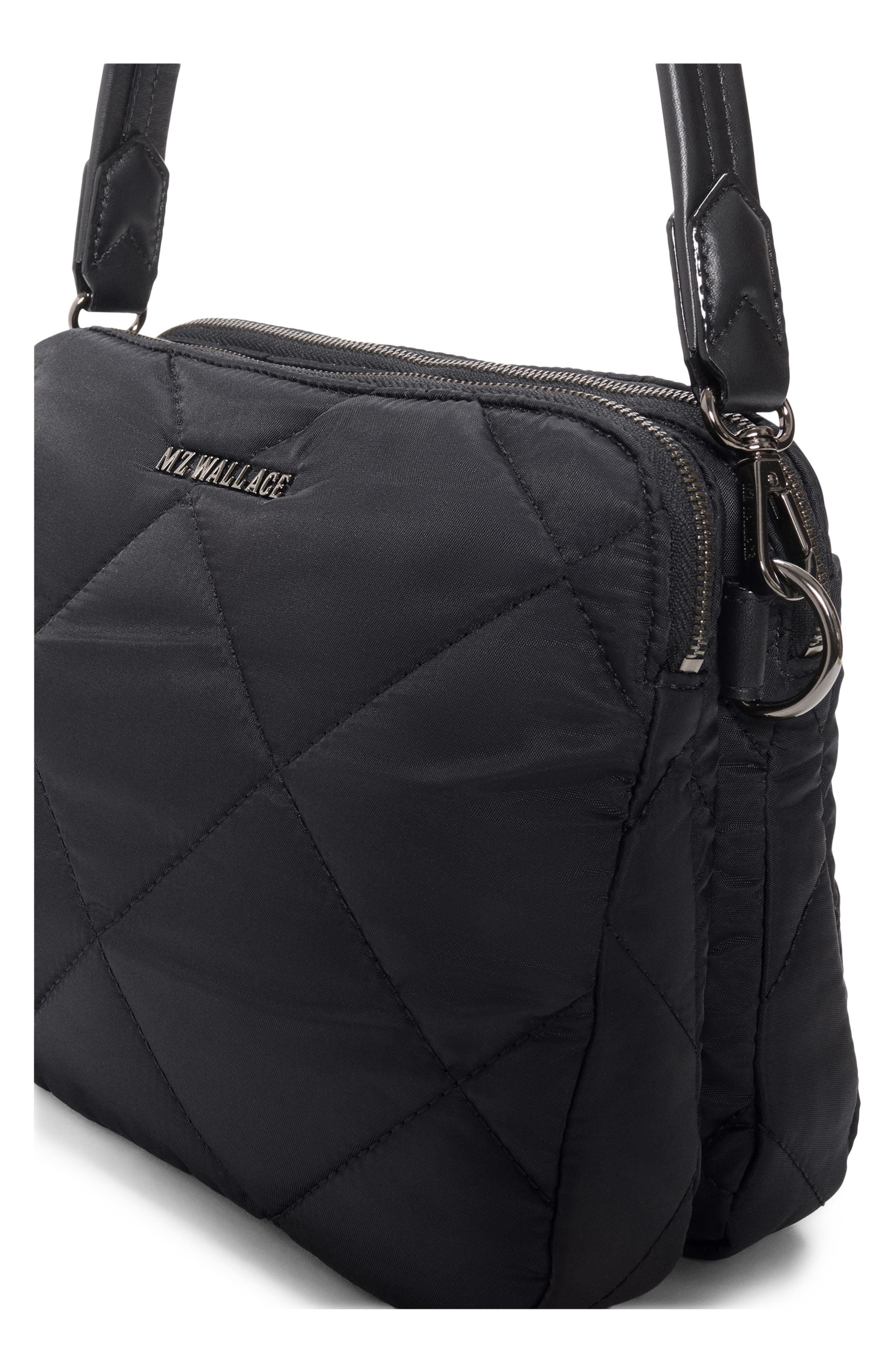 MZ Wallace Madison Quilted Nylon Crossbody Bag, Alternate, color, Black